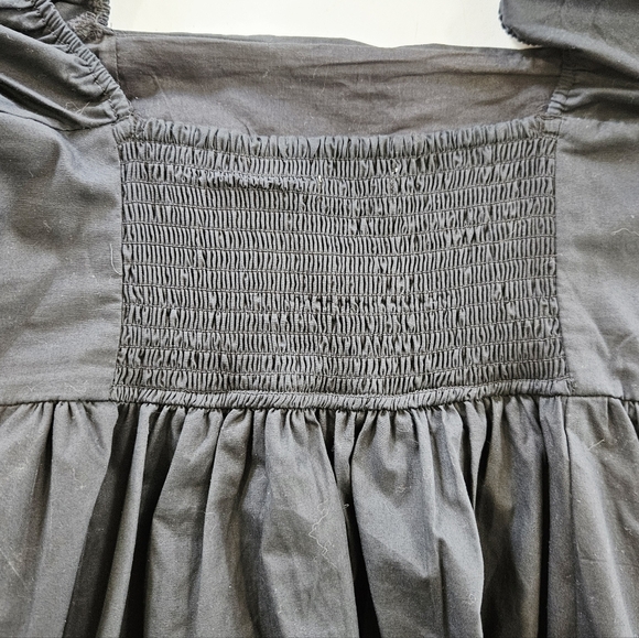 Abercrombie & Fitch Emerson Puff Sleeve Square Neck Flared Mini Dress in Black M - Picture 8 of 11